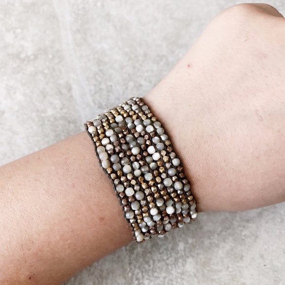 Chan Luu Jewelry - Chan Luu White Mother of Pearl Mix Cuff Bracelet Chan Luu Jewelry - Chan Luu White Mother of Pearl Mix Cuff Bracelet
